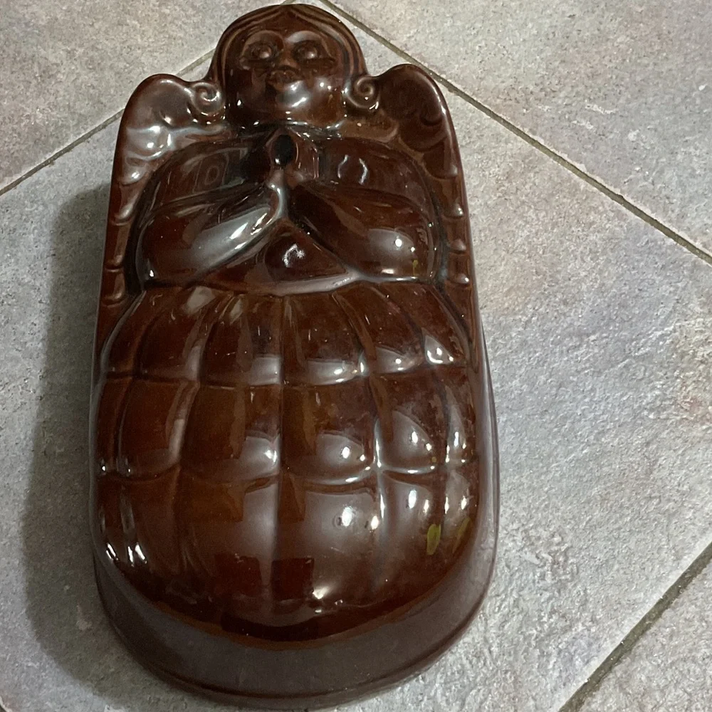 Vintage Brown Ceramic Angelcake pan mobile made in West Germany.